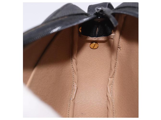 Borsa a Tracolla Christian Dior Trotter PVC Pelle Nero Tono Oro Auth 201320 - vista 22