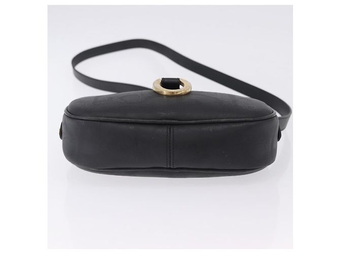 Borsa a Tracolla Christian Dior Trotter PVC Pelle Nero Tono Oro Auth 201320 - vista 6