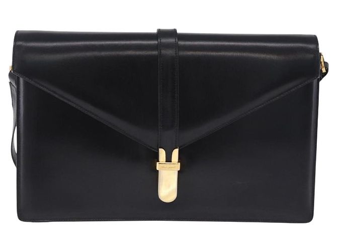 Borsa a tracolla Salvatore Ferragamo in pelle nera e oro Auth ka6079 Nero - vista 13