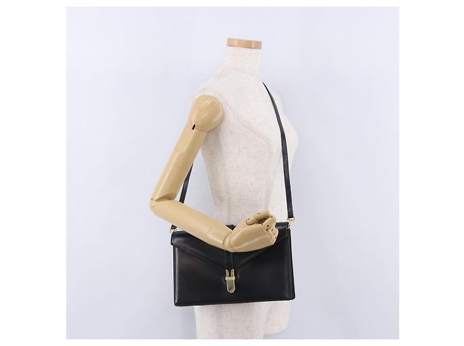 Borsa a tracolla Salvatore Ferragamo in pelle nera e oro Auth ka6079 Nero - vista 27