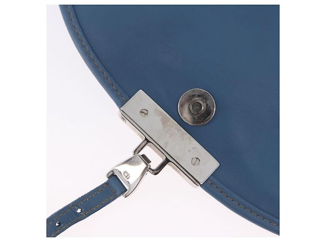 Borsa a Tracolla Christian Dior Admit It Denim Blu Chiaro Argento Auth 201218V - vista 10