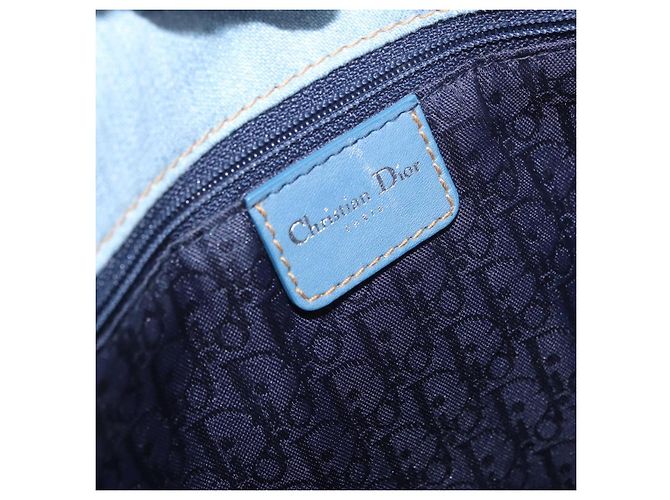 Borsa a Tracolla Christian Dior Admit It Denim Blu Chiaro Argento Auth 201218V - vista 24