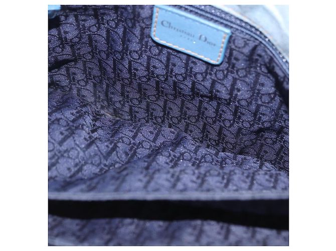 Borsa a Tracolla Christian Dior Admit It Denim Blu Chiaro Argento Auth 201218V - vista 28