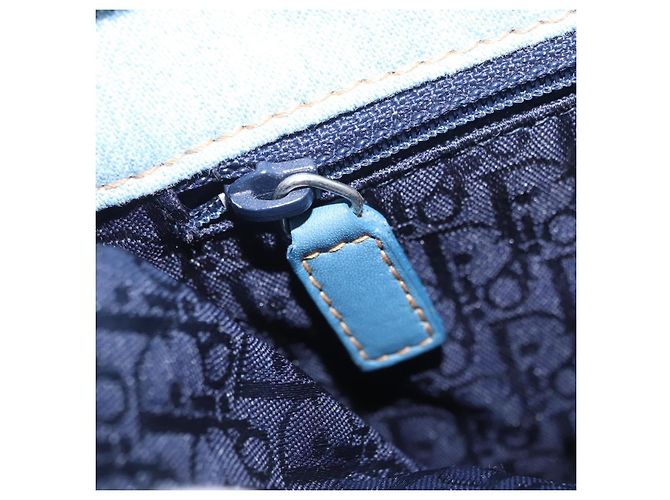 Borsa a Tracolla Christian Dior Admit It Denim Blu Chiaro Argento Auth 201218V - vista 29