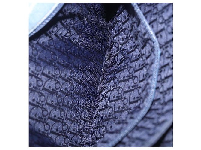 Borsa a Tracolla Christian Dior Admit It Denim Blu Chiaro Argento Auth 201218V - vista 30