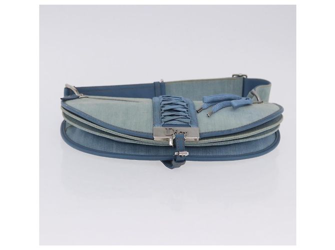 Borsa a Tracolla Christian Dior Admit It Denim Blu Chiaro Argento Auth 201218V - vista 5