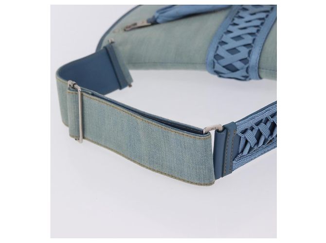 Borsa a Tracolla Christian Dior Admit It Denim Blu Chiaro Argento Auth 201218V - vista 7