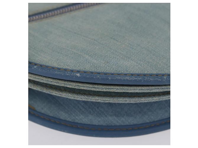 Borsa a Tracolla Christian Dior Admit It Denim Blu Chiaro Argento Auth 201218V - vista 8