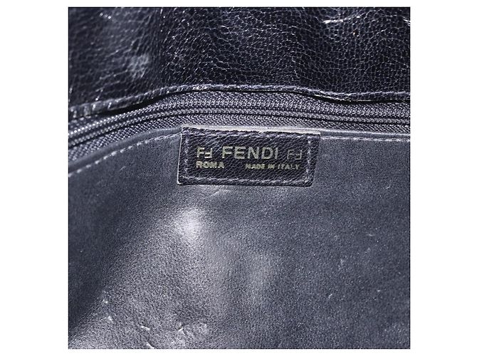 FENDI Schultertasche aus Leder Schwarz Auth ti4002 - Ansicht 11