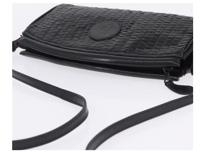 FENDI Schultertasche aus Leder Schwarz Auth ti4002 - Ansicht 8