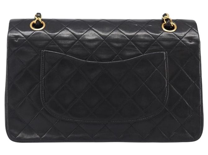 Borsa a tracolla CHANEL Chain Matelasse 25 in pelle d'agnello nera e oro CC Auth 200477SAM Nero D'oro - vista 2