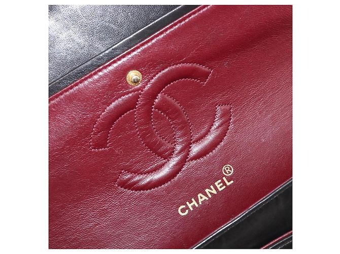 Borsa a tracolla CHANEL Chain Matelasse 25 in pelle d'agnello nera e oro CC Auth 200477SAM Nero D'oro - vista 20