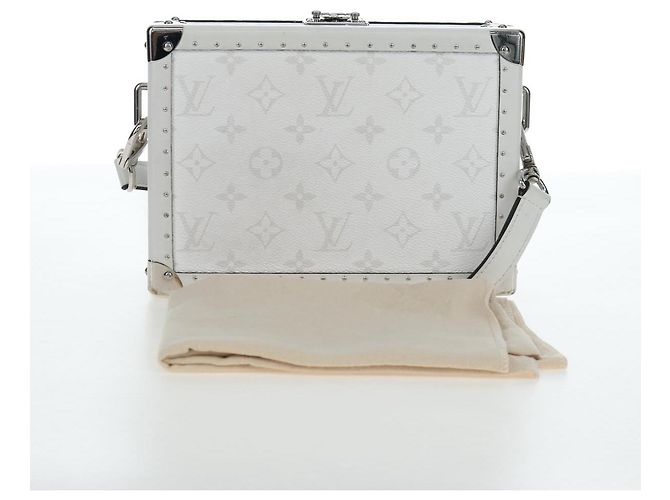 LOUIS VUITTON Tiger Lama Monogram Clutch Box White LV Auth 202290SAM Bianco - vista 12