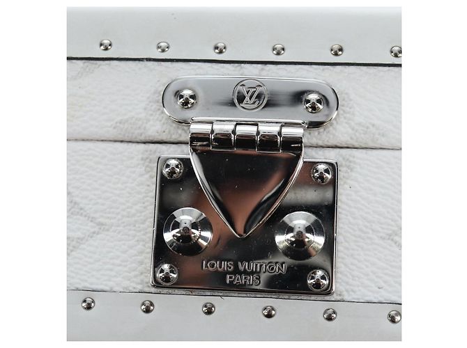 LOUIS VUITTON Tiger Lama Monogram Clutch Box White LV Auth 202290SAM Bianco - vista 26