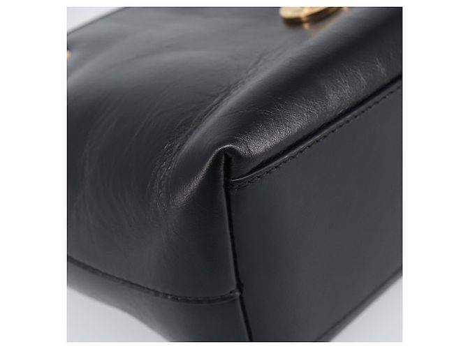 Borsa a tracolla con catena VERSACE in pelle nera e oro Auth 200692V Nero D'oro - vista 14