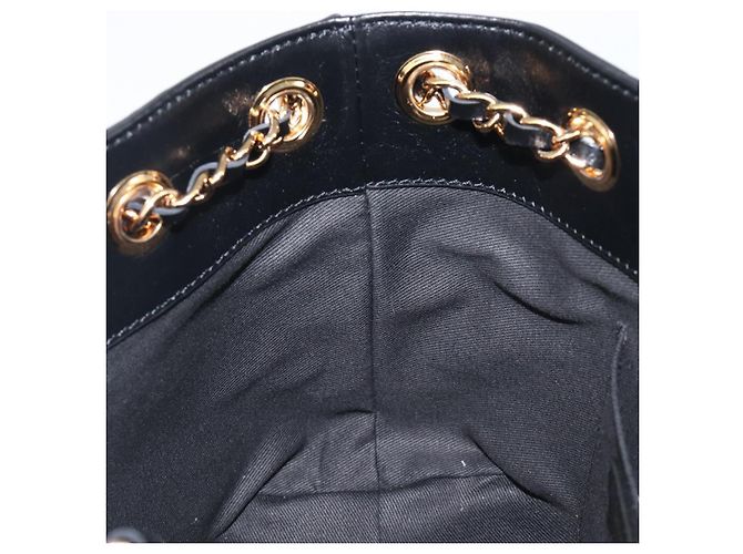 Borsa a tracolla con catena VERSACE in pelle nera e oro Auth 200692V Nero D'oro - vista 20