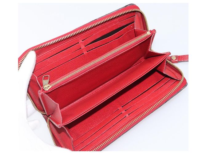 LOUIS VUITTON Monogram Empreinte Zippy Long Wallet Red M60737 LV Auth 200689 Rot - Ansicht 10