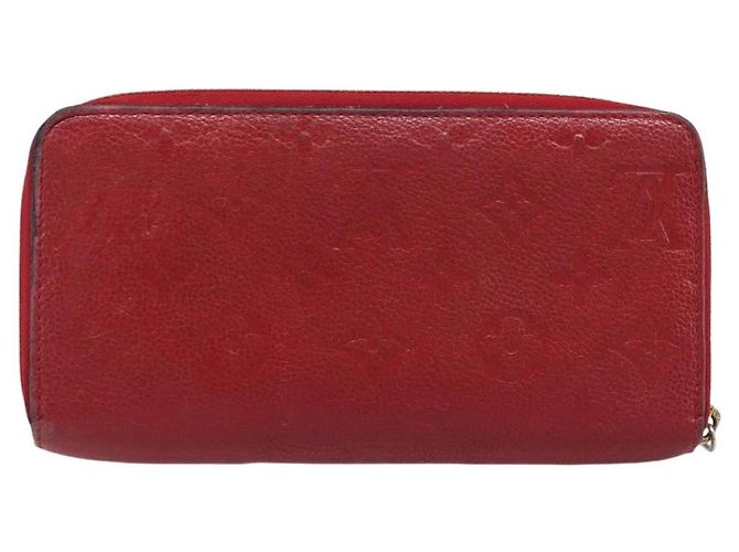 LOUIS VUITTON Monogram Empreinte Zippy Long Wallet Red M60737 LV Auth 200689 Rot - Ansicht 2