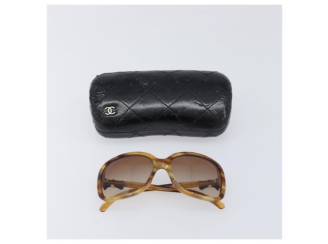 Gafas de sol CHANEL plástico Beige CC Auth 200690A - vista 12