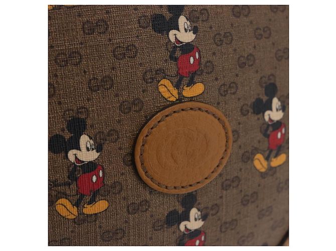 Borsa a tracolla GUCCI x Disney MicroGG Mickey PVC Beige Gold 603938 Auth ka6167 - vista 19
