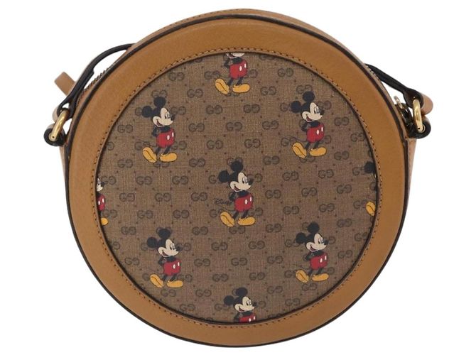 Borsa a tracolla GUCCI x Disney MicroGG Mickey PVC Beige Gold 603938 Auth ka6167 - vista 2