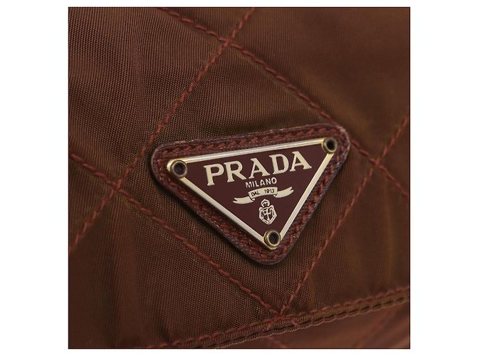 PRADA Schultertasche mit Kette Nylon Brown Gold Tone Auth 203074 Braun - Ansicht 18