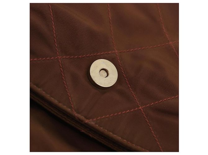 PRADA Schultertasche mit Kette Nylon Brown Gold Tone Auth 203074 Braun - Ansicht 20
