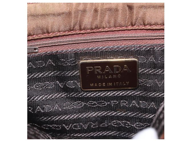 PRADA Schultertasche mit Kette Nylon Brown Gold Tone Auth 203074 Braun - Ansicht 21