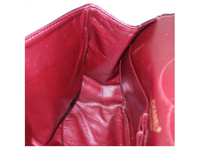 Borsa a tracolla con catena CHANEL 2.55 Matelasse in pelle d'agnello rossa e oro CC Auth ka6142SAV Rosso - vista 31