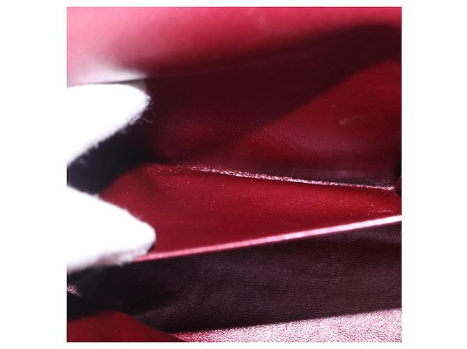 Borsa a tracolla con catena CHANEL 2.55 Matelasse in pelle d'agnello rossa e oro CC Auth ka6142SAV Rosso - vista 32