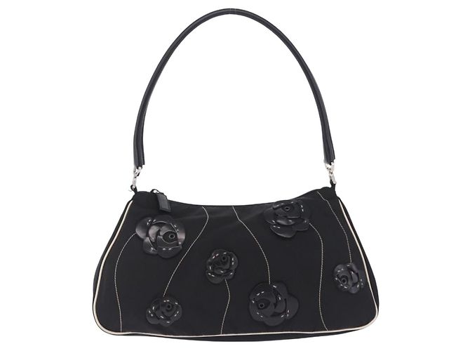 PRADA Schultertasche Nylon Black Silver Auth 202952V Schwarz Silber - Ansicht 13
