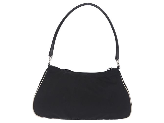 PRADA Schultertasche Nylon Black Silver Auth 202952V Schwarz Silber - Ansicht 2
