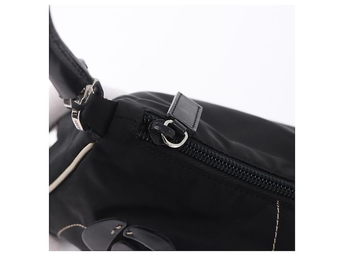 PRADA Schultertasche Nylon Black Silver Auth 202952V Schwarz Silber - Ansicht 21