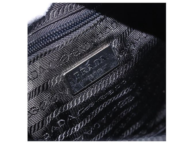 PRADA Schultertasche Nylon Black Silver Auth 202952V Schwarz Silber - Ansicht 23
