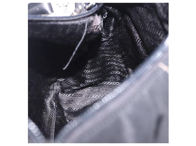 PRADA Schultertasche Nylon Black Silver Auth 202952V Schwarz Silber - Ansicht 24