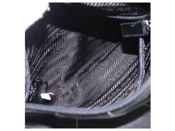 PRADA Schultertasche Nylon Black Silver Auth 202952V Schwarz Silber - Ansicht 27