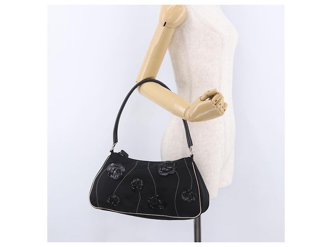 PRADA Schultertasche Nylon Black Silver Auth 202952V Schwarz Silber - Ansicht 28