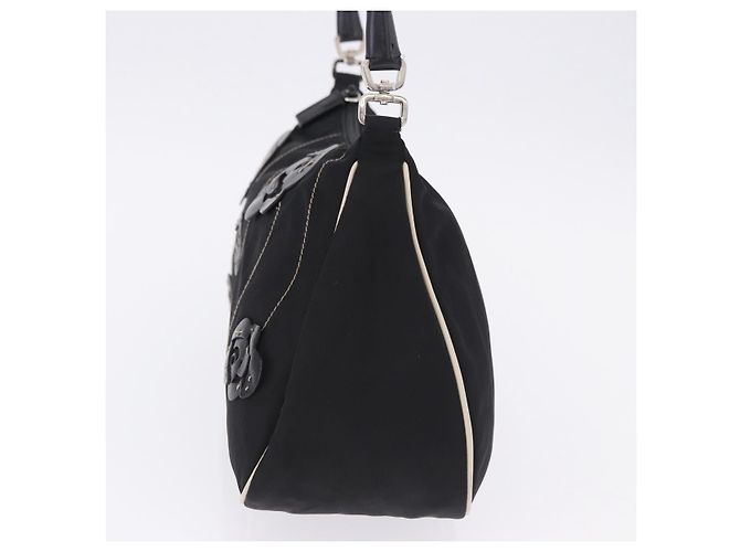 PRADA Schultertasche Nylon Black Silver Auth 202952V Schwarz Silber - Ansicht 4