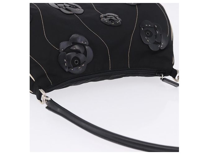 PRADA Schultertasche Nylon Black Silver Auth 202952V Schwarz Silber - Ansicht 7