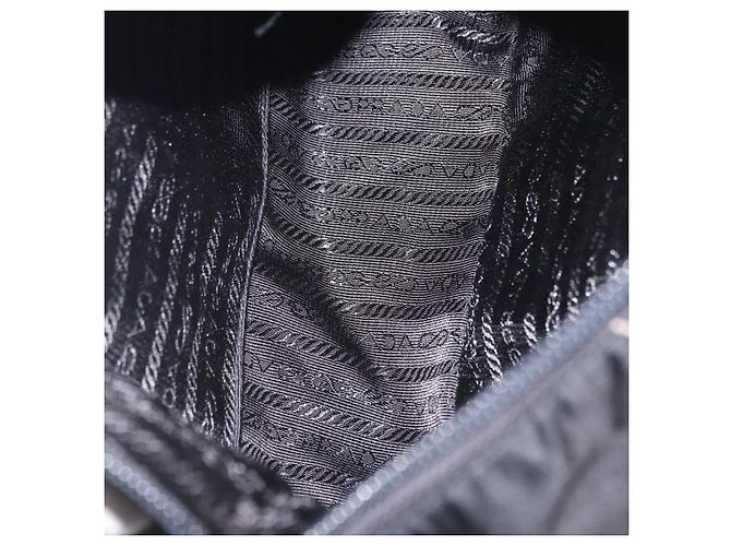 PRADA Schultertasche Nylon Black Silver Auth 202952V Schwarz Silber - Ansicht 9