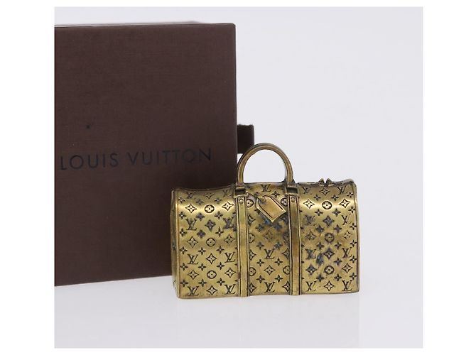 LOUIS VUITTON Monogram Keepall Motif Paper Weight metal Gold LV Auth 197289M Doré - vue 12