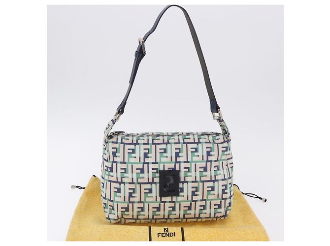 Borsa a Tracolla FENDI Zucca Canvas Mamma Baguette Multicolor Silver Auth 203230M Argento Multicolore - vista 12
