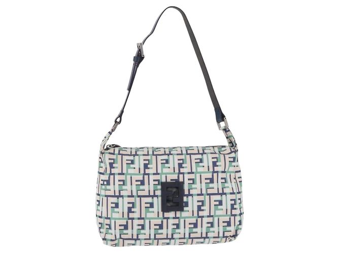 Borsa a Tracolla FENDI Zucca Canvas Mamma Baguette Multicolor Silver Auth 203230M Argento Multicolore - vista 13