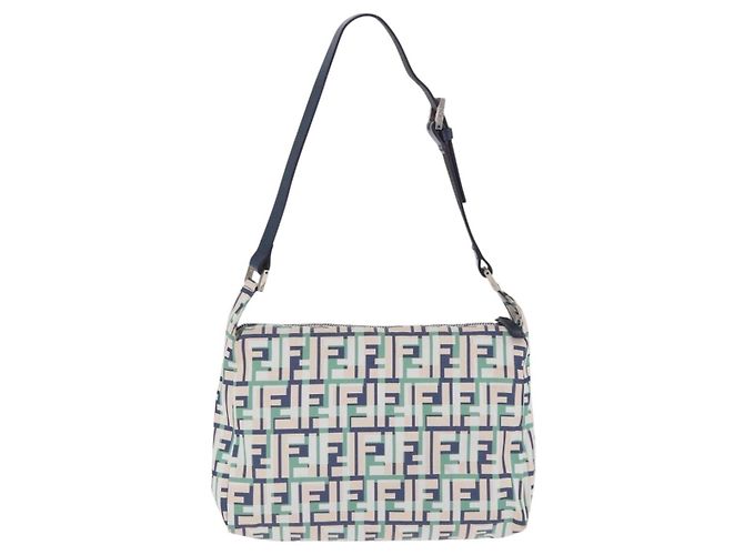 Borsa a Tracolla FENDI Zucca Canvas Mamma Baguette Multicolor Silver Auth 203230M Argento Multicolore - vista 2