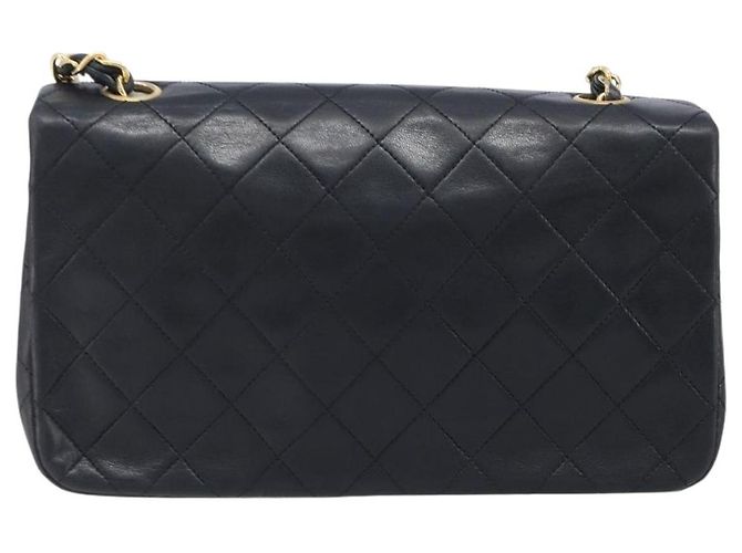 Borsa a tracolla CHANEL Chain Matelasse in pelle d'agnello nera e oro CC Auth 200435V Nero D'oro - vista 2