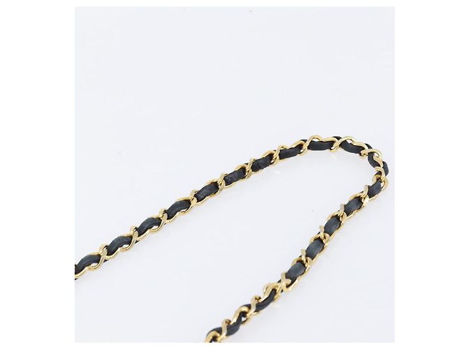 Borsa a tracolla CHANEL Chain Matelasse in pelle d'agnello nera e oro CC Auth 200435V Nero D'oro - vista 8