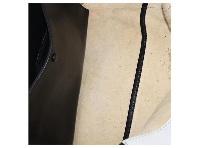 Chloé Chloe Alison Tote Bag aus Leder Ivory Black Auth 203353 Schwarz Roh - Ansicht 11