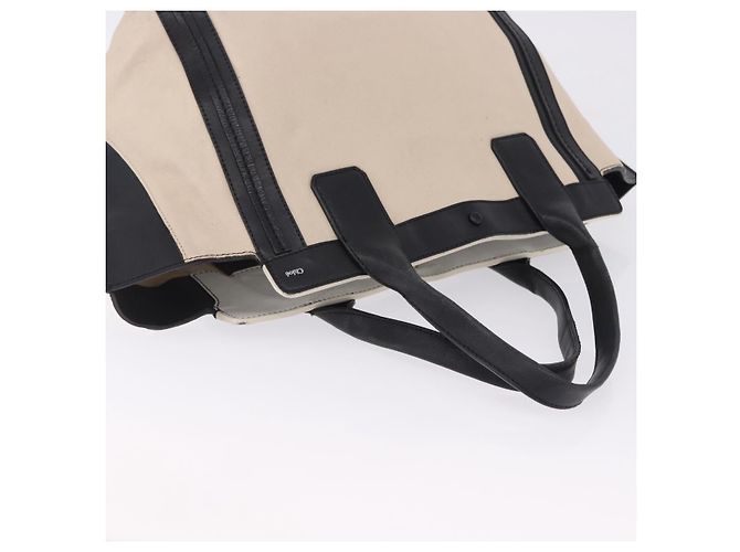 Chloé Chloe Alison Tote Bag aus Leder Ivory Black Auth 203353 Schwarz Roh - Ansicht 14