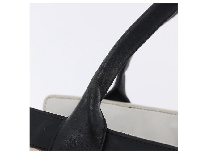 Chloé Chloe Alison Tote Bag aus Leder Ivory Black Auth 203353 Schwarz Roh - Ansicht 16
