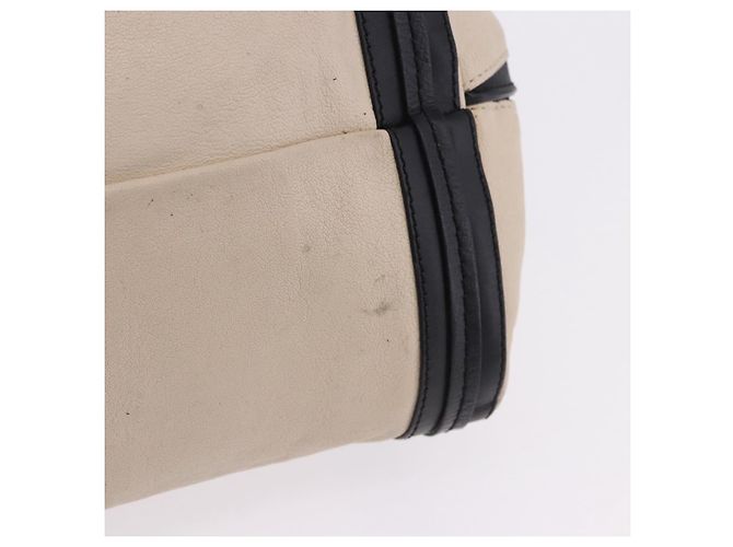 Chloé Chloe Alison Tote Bag aus Leder Ivory Black Auth 203353 Schwarz Roh - Ansicht 17